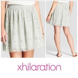 High waisted mint skirt